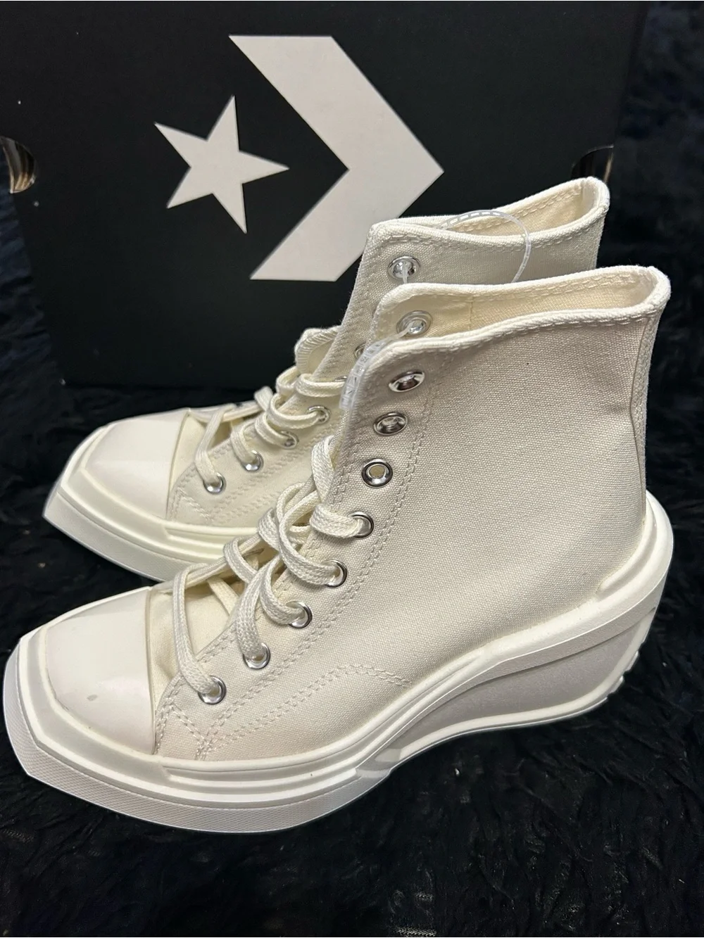 CONVERSE Chuck 70 de luxe wedge platform lace up shoes sneakers women’s 8 new